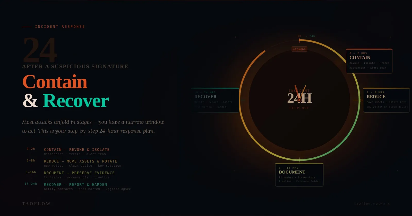 Crypto Incident Response: A 24-Hour Containment Checklist After a Suspicious Signature